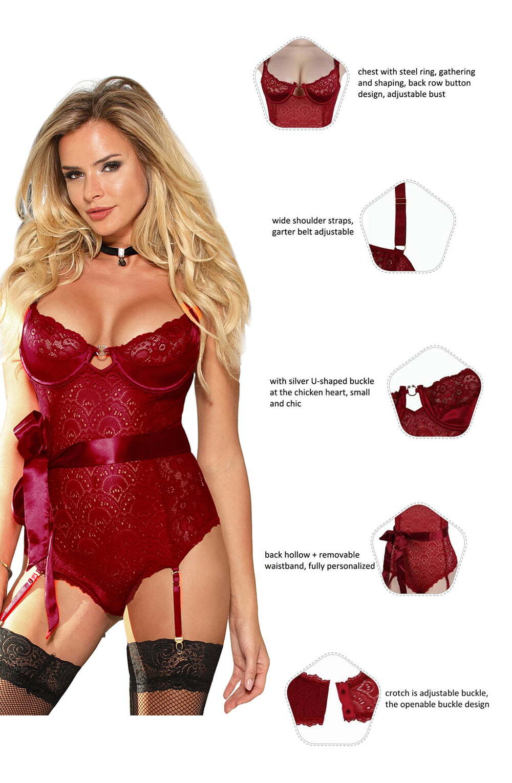 Lingerie Sets YesX YX951 Red Body