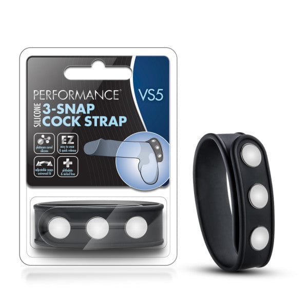 Love Rings PERFORMANCE VS5 SILICONE 3 SNAP COCK STRAP BLACK
