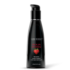 Lube - Flavored Wicked Aqua Strawberry 4oz.