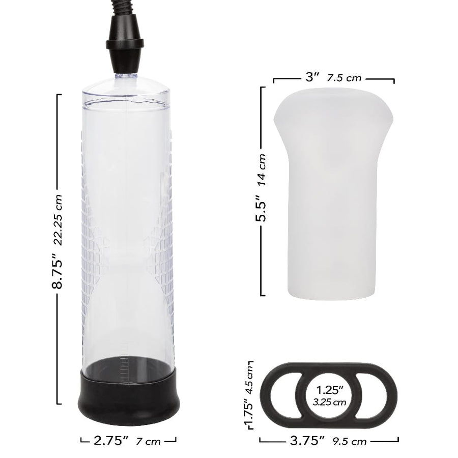 Masturbation Pump Peak Edging Kit - Black/clear