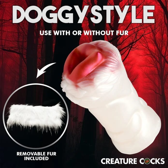 Masturbation Sleeves Snow She-Wolf Silicone Stroker - White