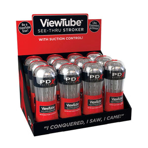 MASTURBATORS PDX Elite ViewTube Stroker DP 12pk Clear