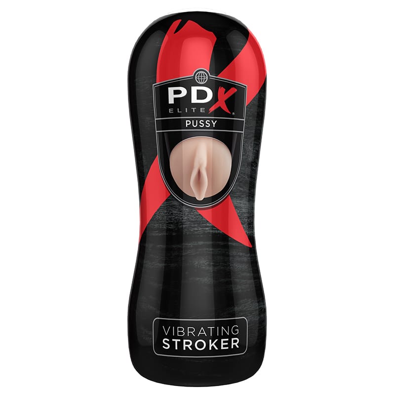 Masturbators - Pocket Pals & Strokers PDX Elite Vibrating Stroker Pussy Beige