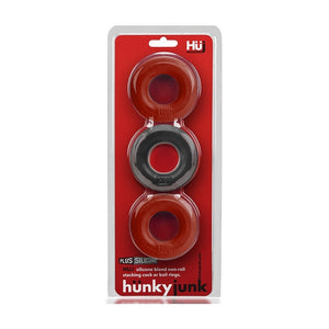 Men - Cock Rings Hunkyjunk HUJ3 C-Ring 3pk Cherry/Tar Ice