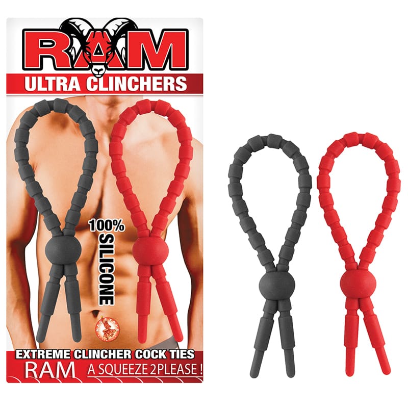 Men - Cock Rings Ram Ultra Clinchers (2) Red/Black