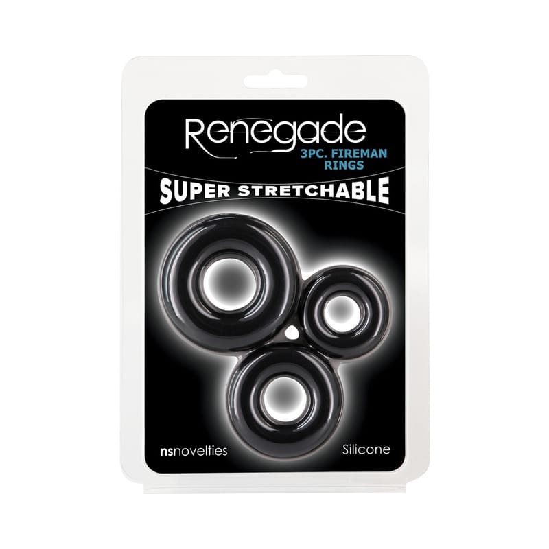Men - Cock Rings Renegade Fireman Rings 3pcs Black