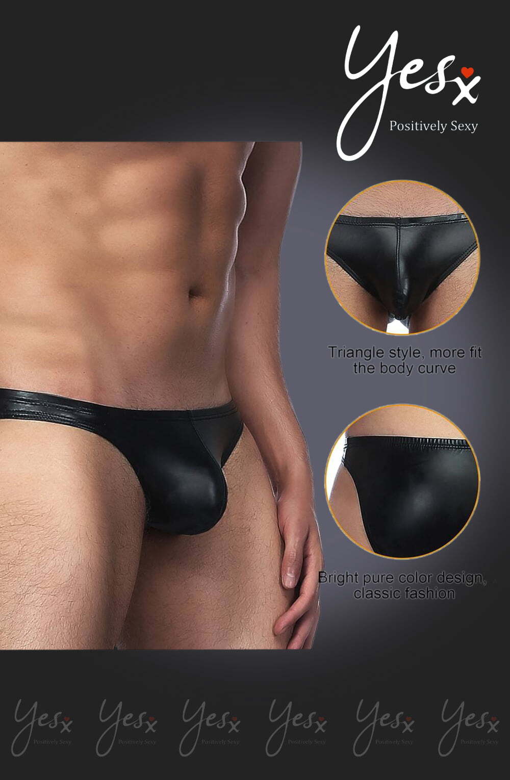 Men's YesX YX969 Men's Brief Black