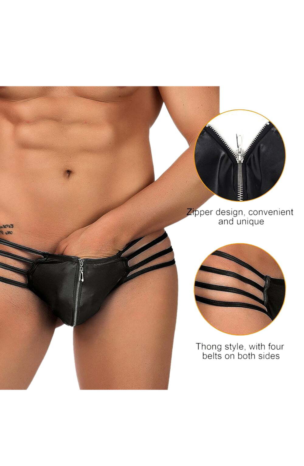 Men's YesX YX971 Men's Thong Black