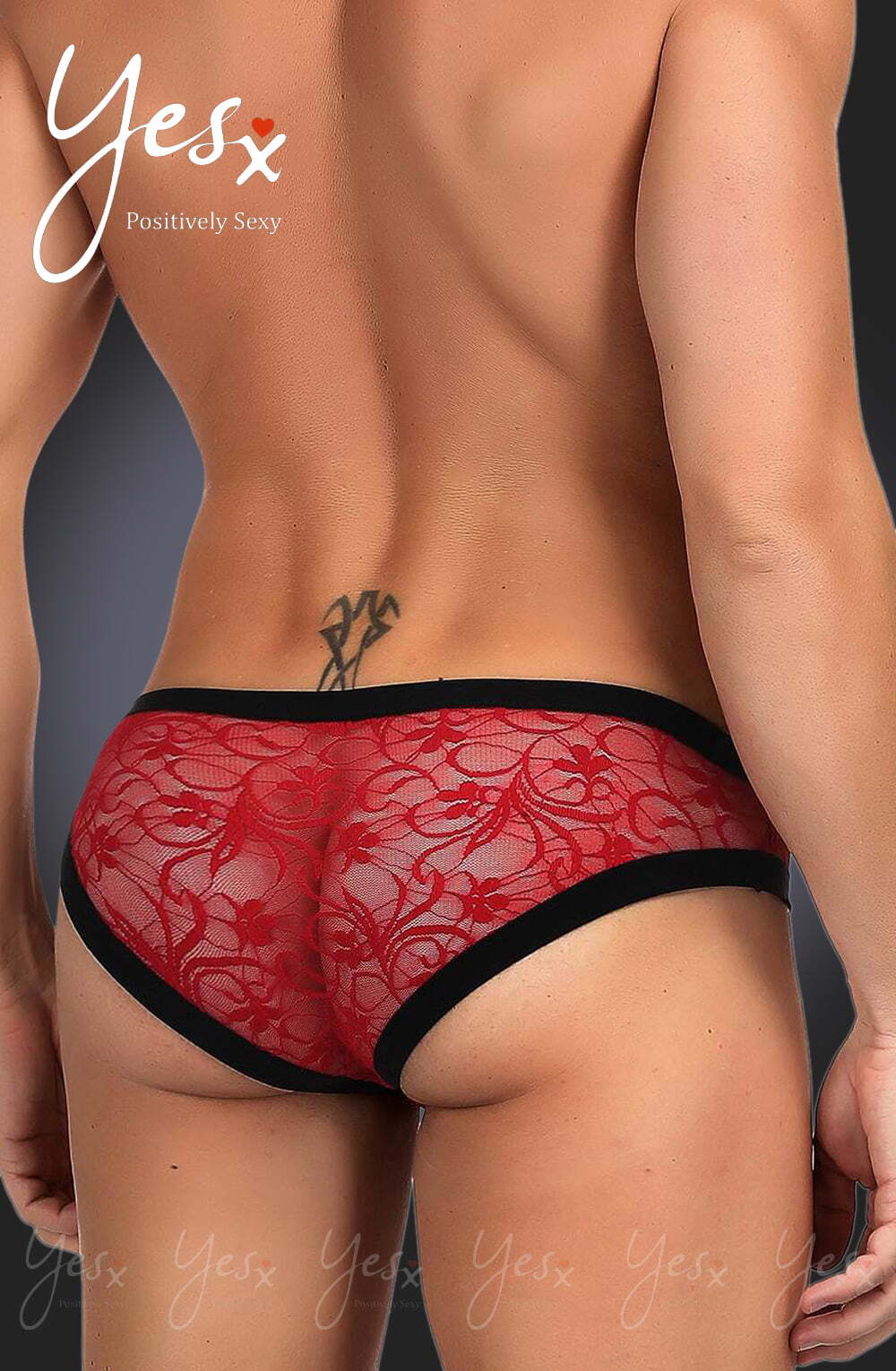 Men's YesX YX974 Men's Brief Red/Black