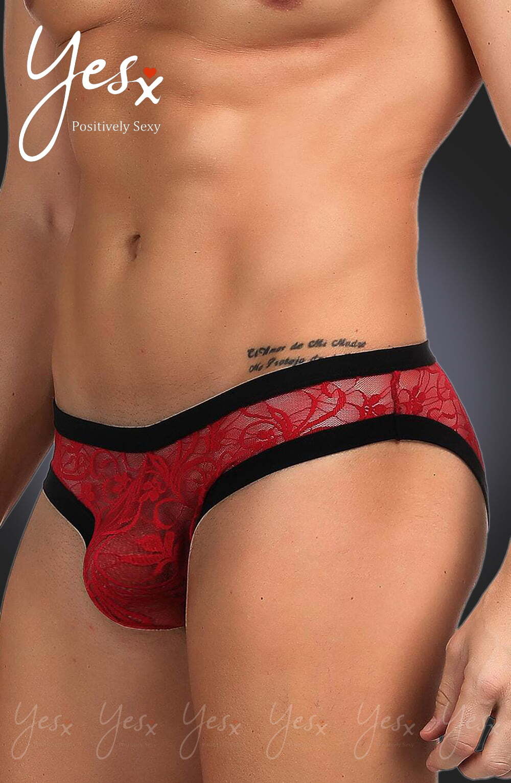 Men's YesX YX974 Men's Brief Red/Black