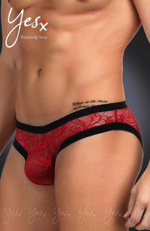 Men's YesX YX974 Men's Brief Red/Black