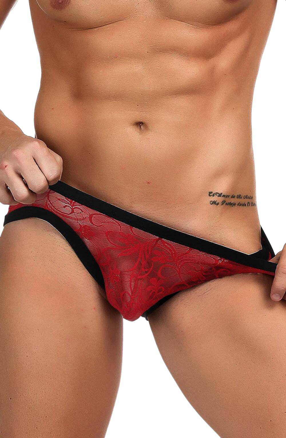 Men's YesX YX974 Men's Brief Red/Black