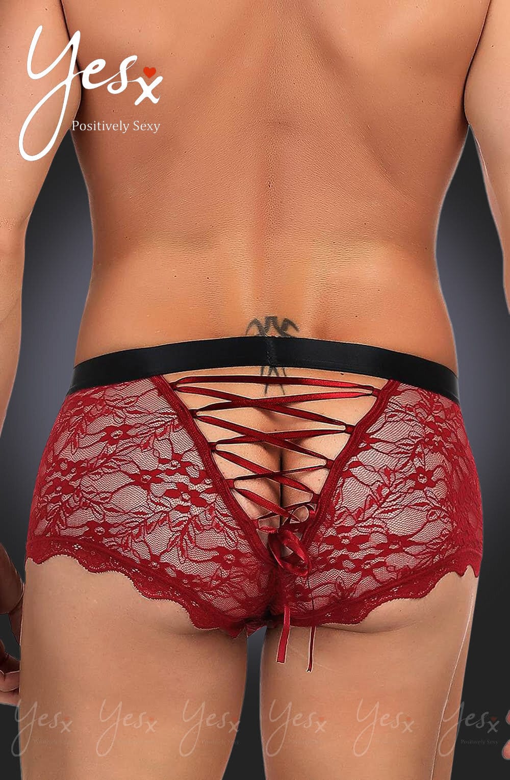 Men's YesX YX976 Mens Boxer Brief Red/Black