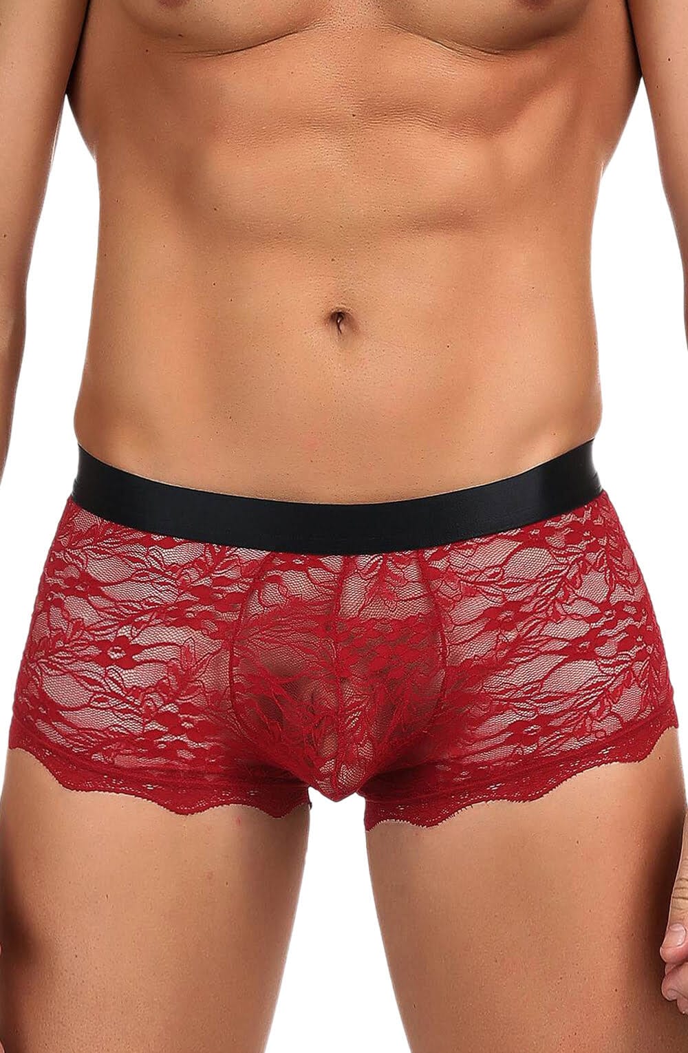 Men's YesX YX976 Mens Boxer Brief Red/Black