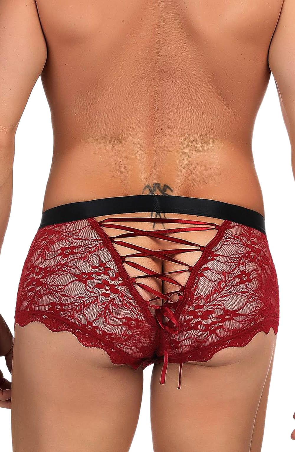Men's YesX YX976 Mens Boxer Brief Red/Black