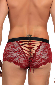 Men's YesX YX976 Mens Boxer Brief Red/Black
