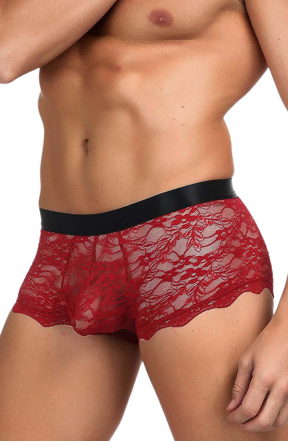 Men's YesX YX976 Mens Boxer Brief Red/Black