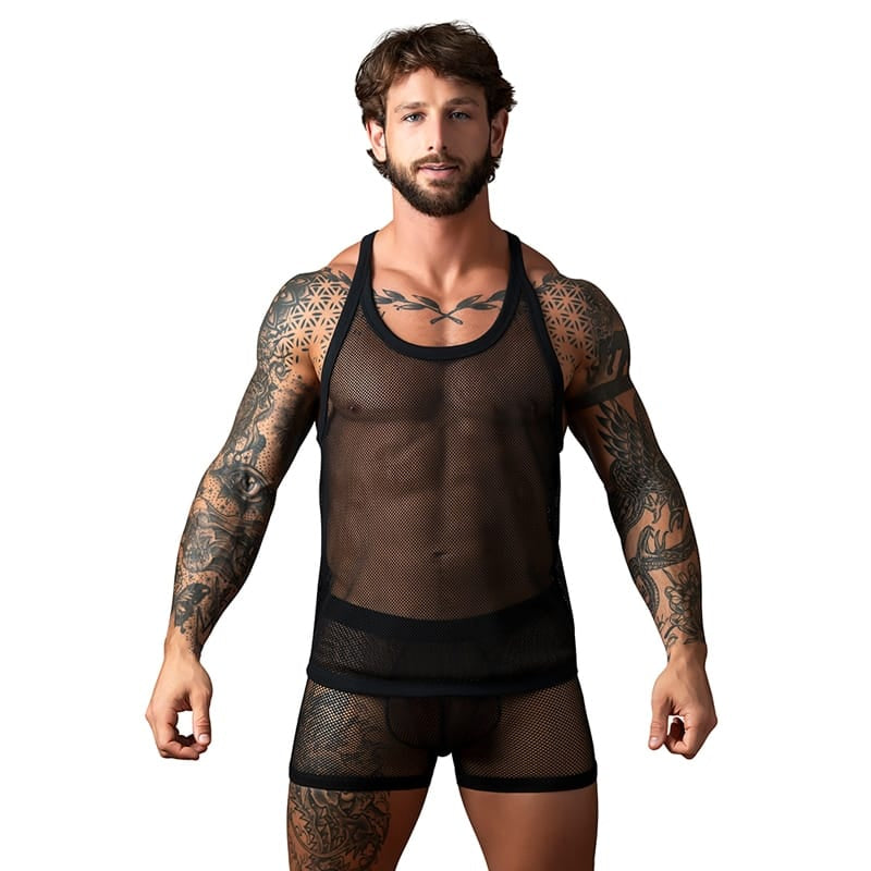 Men - Underwear MP Fishnet 2.0 Tank Top Black L/XL