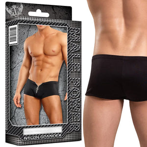 Men - Underwear MP Nylon Spandex Zipper Short Black LX