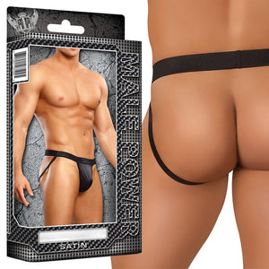 Men - Underwear MP Satin Jock Strap Black LX