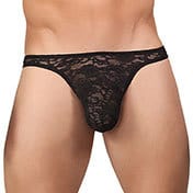 Men - Underwear MP Stretch Lace Bong Thong Black SM