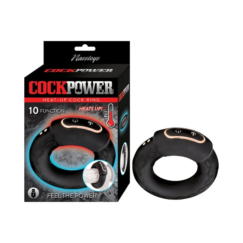 Men - Vibrating Cock Rings Cockpower Heat Up Cock Ring Black