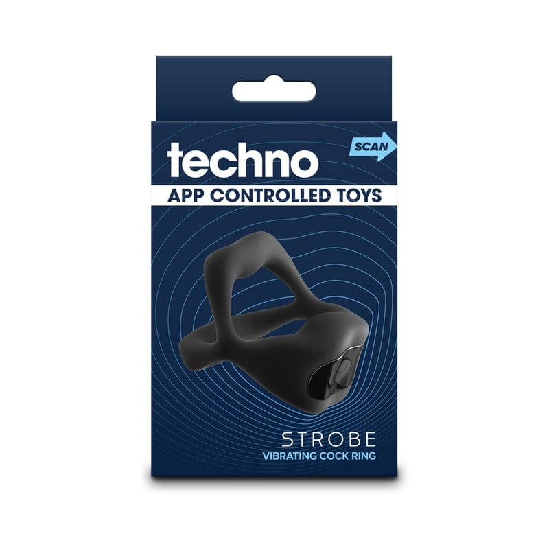 Men - Vibrating Cock Rings Techno Strobe Black