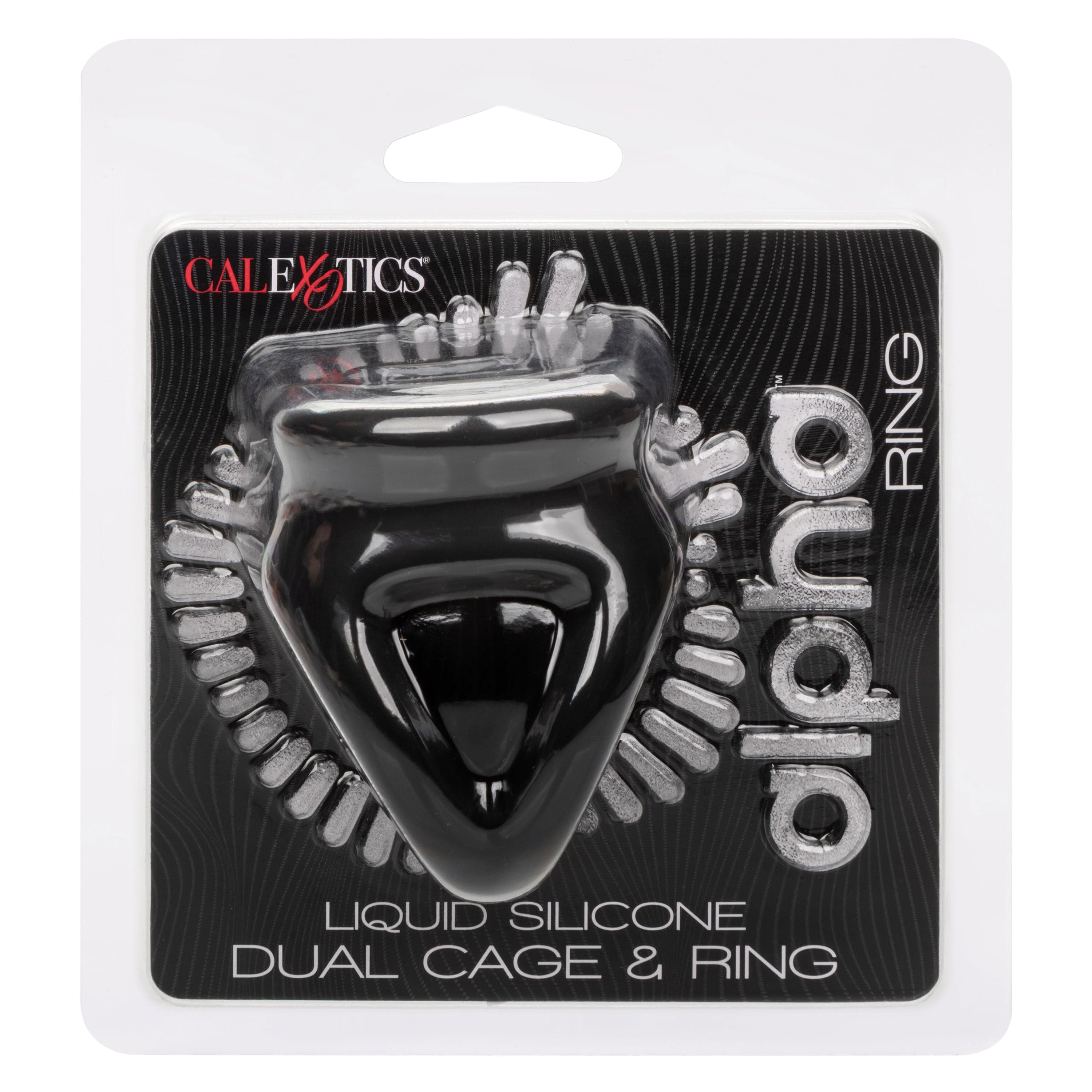 Miscellaneous Alpha Liquid Silicone Dual Cage and Ring - Black Ring - Black