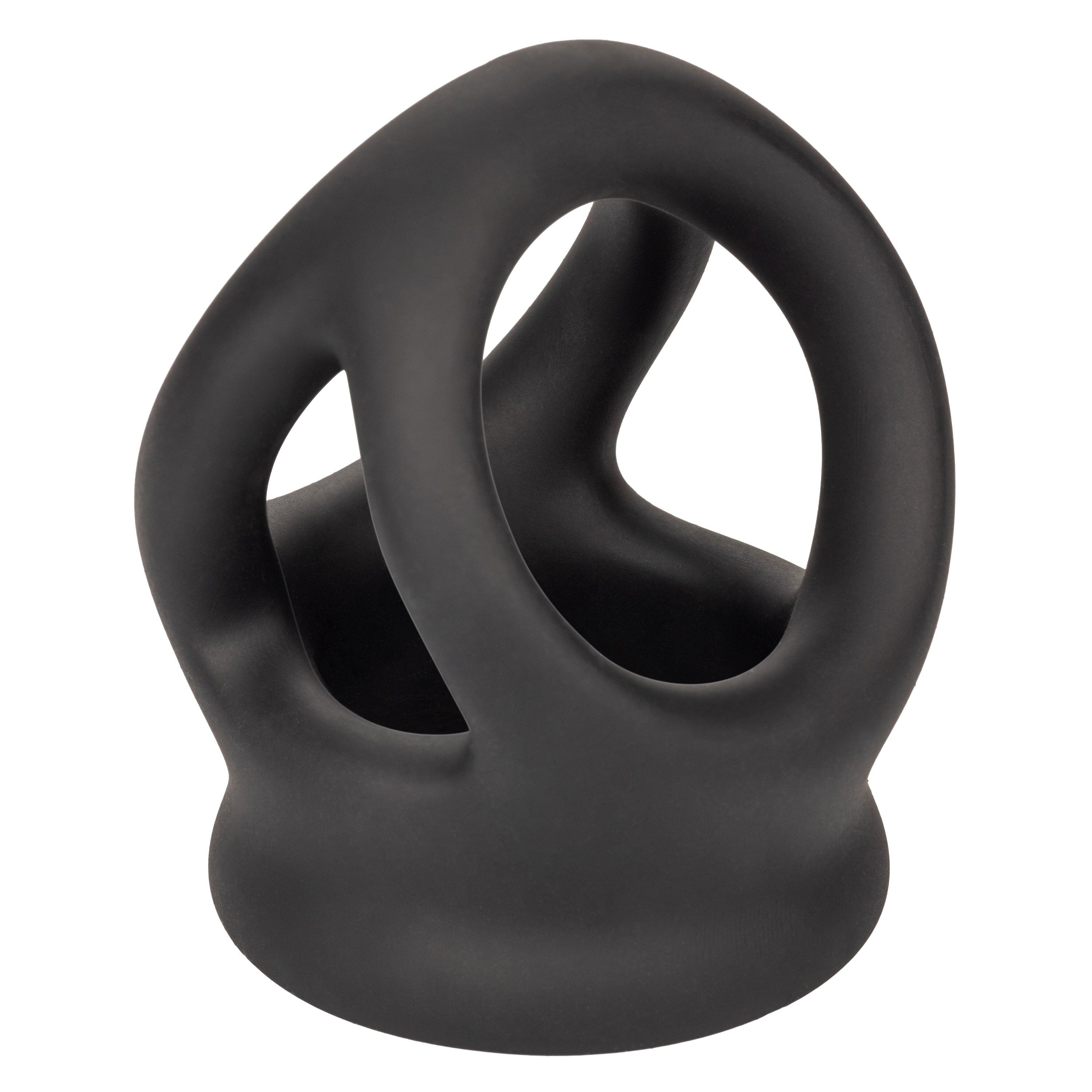 Miscellaneous Alpha Liquid Silicone Dual Cage and Ring - Black Ring - Black