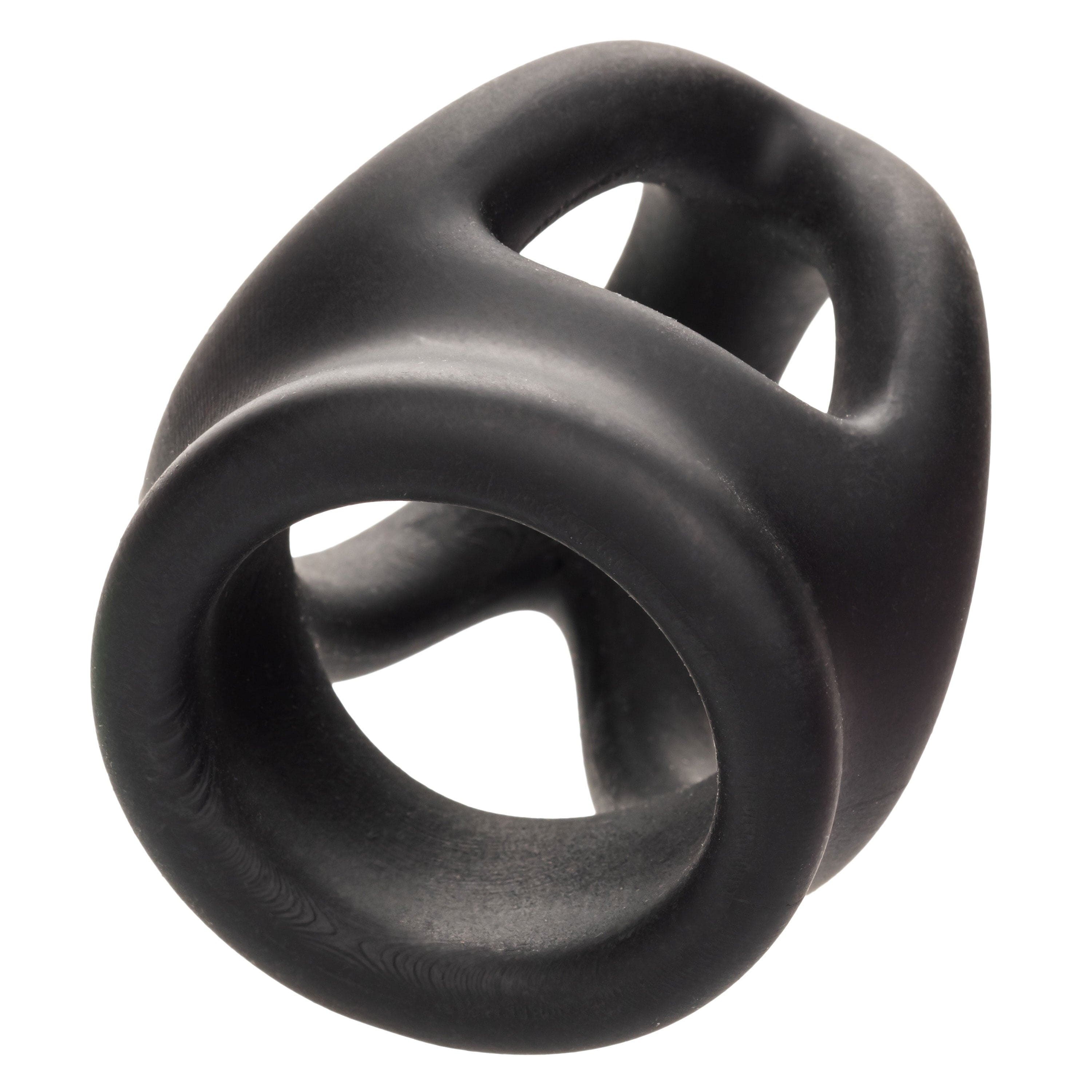 Miscellaneous Alpha Liquid Silicone Dual Cage and Ring - Black Ring - Black