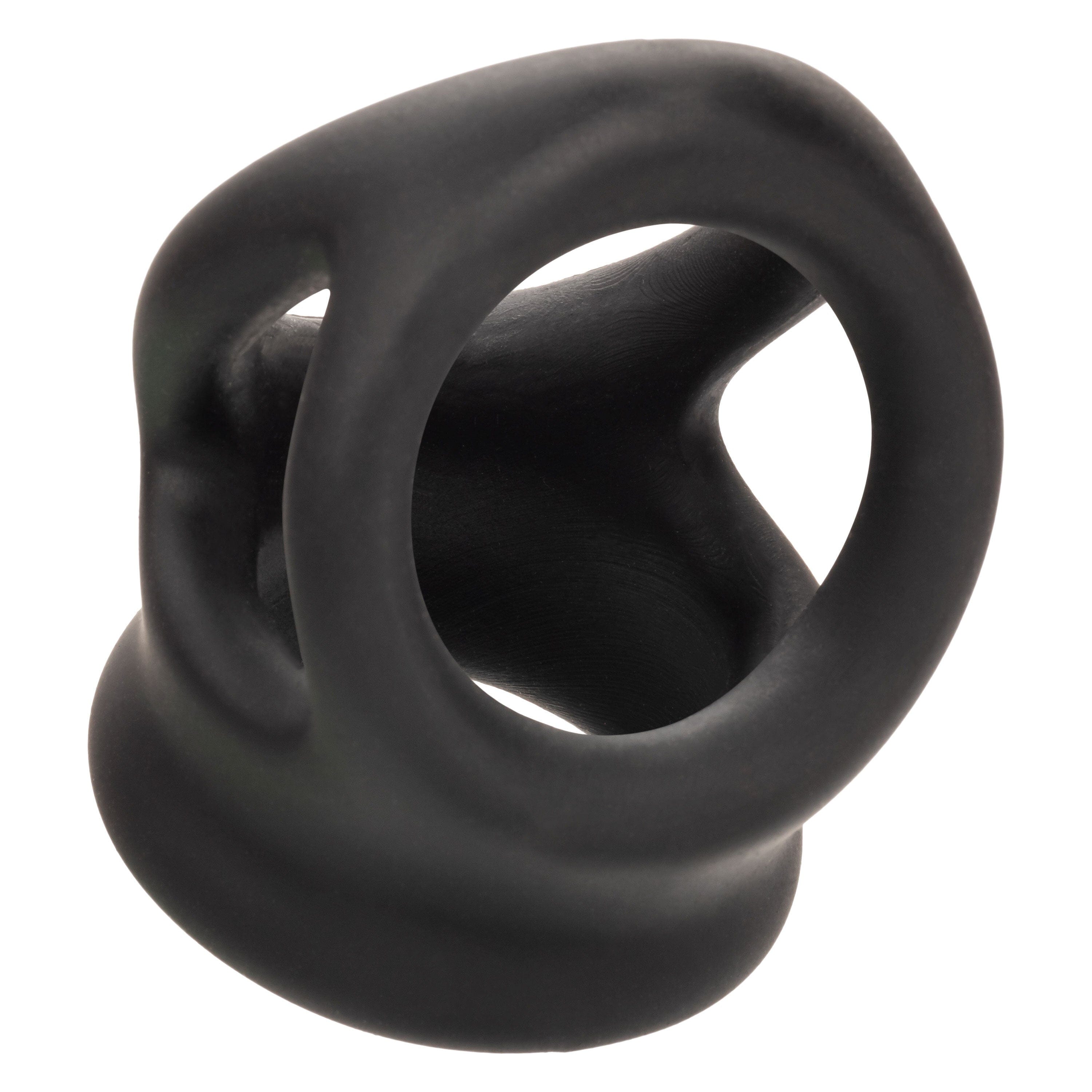 Miscellaneous Alpha Liquid Silicone Dual Cage and Ring - Black Ring - Black