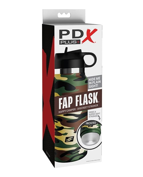 Miscellaneous Masturbators PDX Plus Fap Flask Happy Camper Stroker - Frosted/Camo