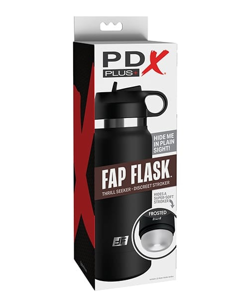 Miscellaneous Masturbators PDX Plus Fap Flask Thrill Seeker Stroker - Frosted/Black