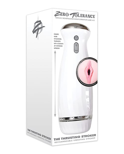 Miscellaneous Masturbators Zero Tolerance The Thrusting Stroker Rechargeable - White