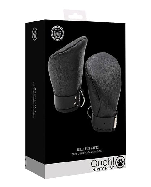 Miscellaneous Shots Ouch Puppy Play Lined Fist Mitts - Black