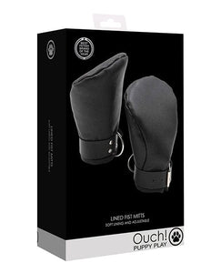 Miscellaneous Shots Ouch Puppy Play Lined Fist Mitts - Black