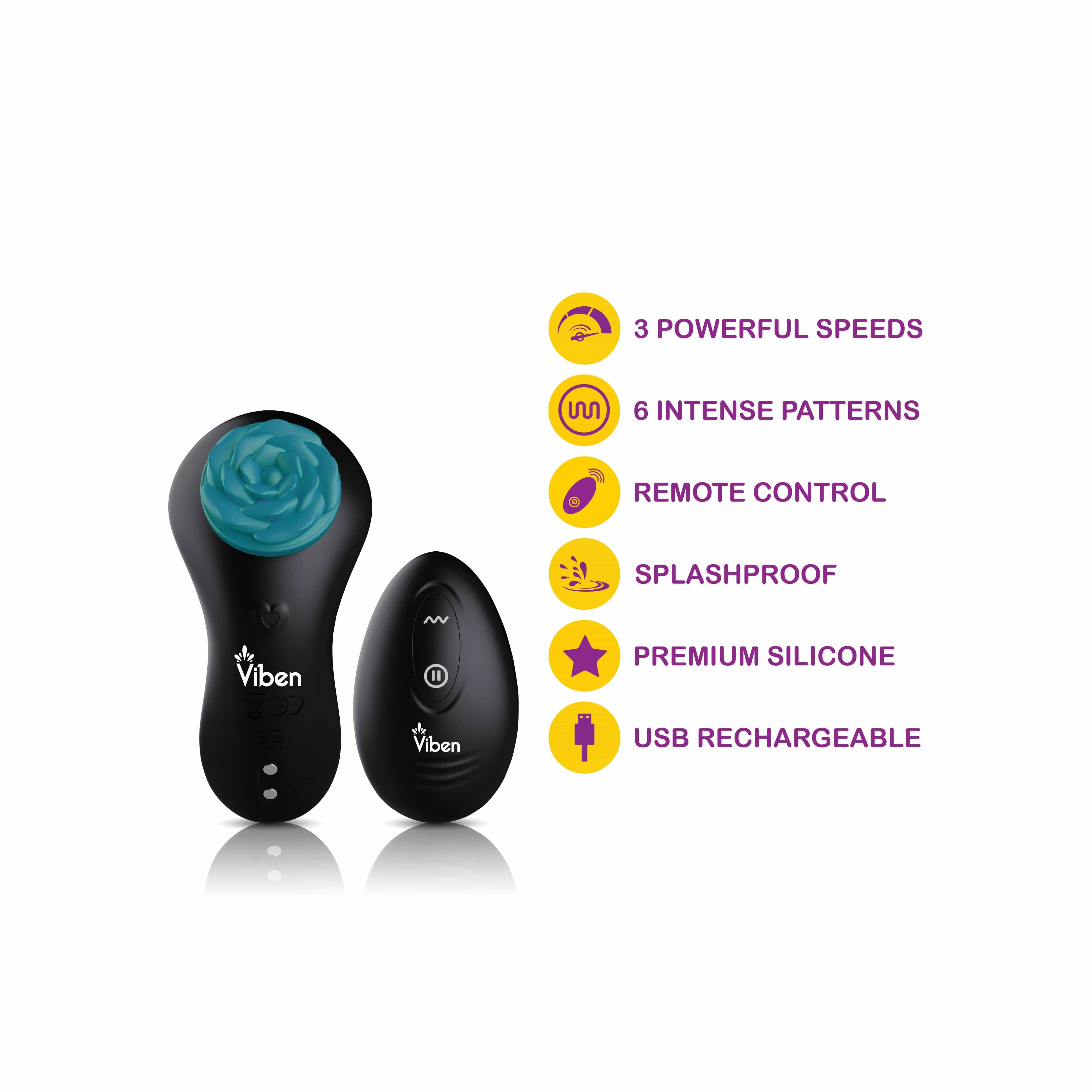 Miscellaneous Viben Secret Seduction Remote Panty Vibrator - Black/Ocean