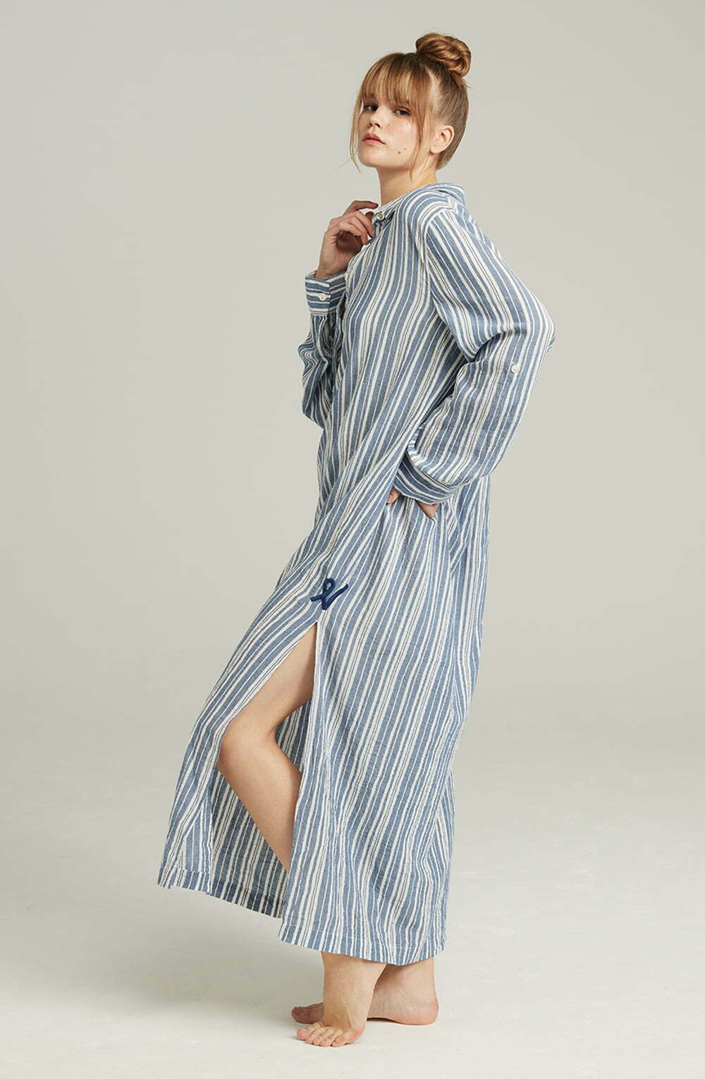 Nightdresses The Maxi Shirt French Navy Stripe