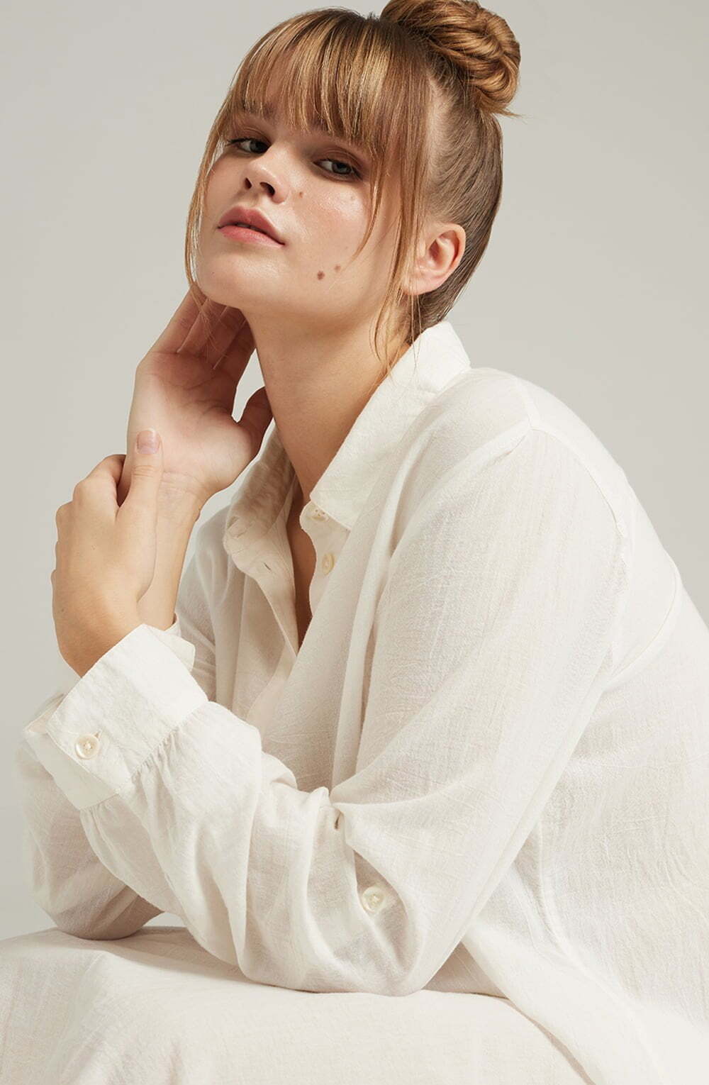 Nightdresses The Maxi Shirt Organic Cotton White