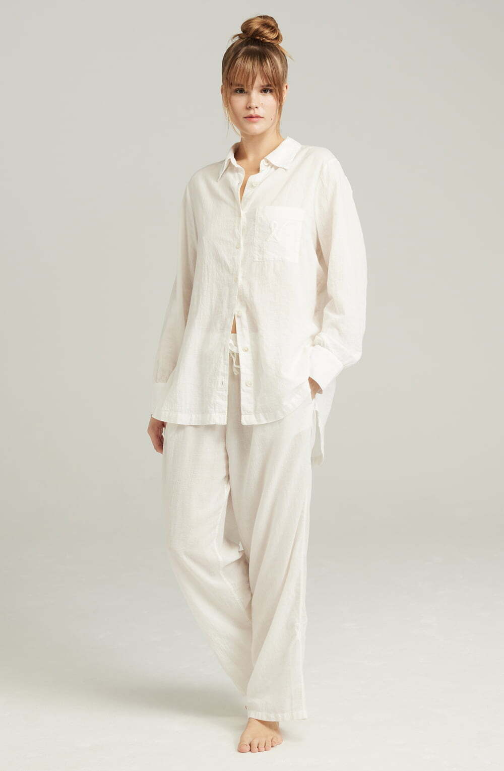 Nightdresses The Midi Shirt Organic Cotton White