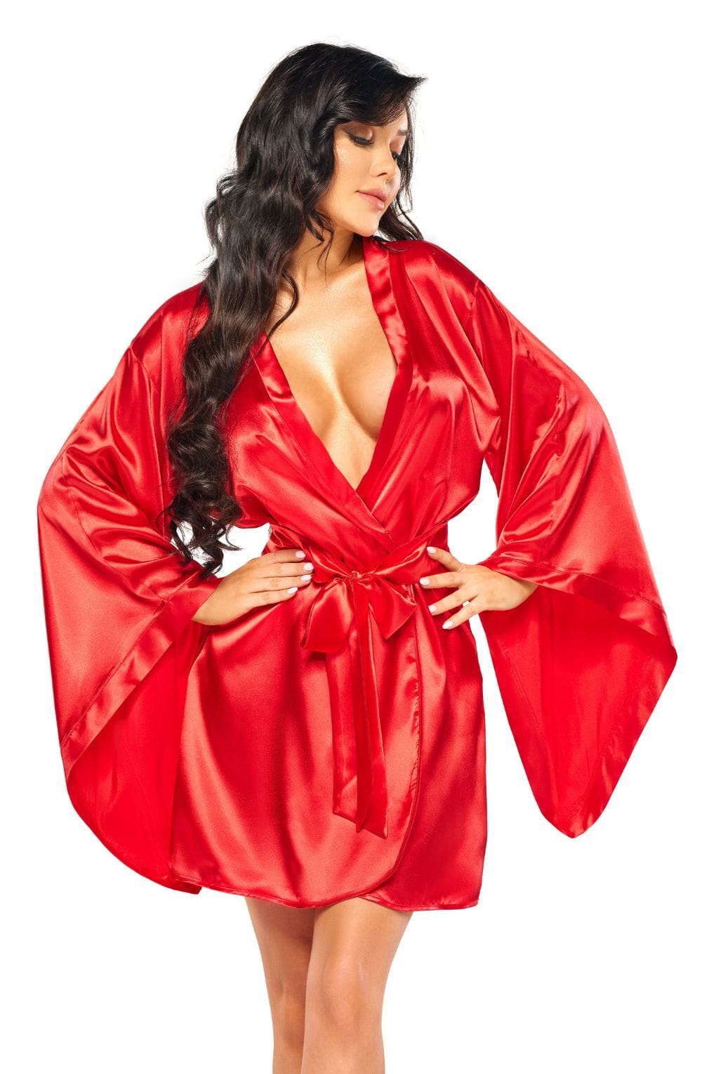 Nightwear RED / ONE SIZE (S-L) Beauty Night BN6664 Samira Peignoir Red