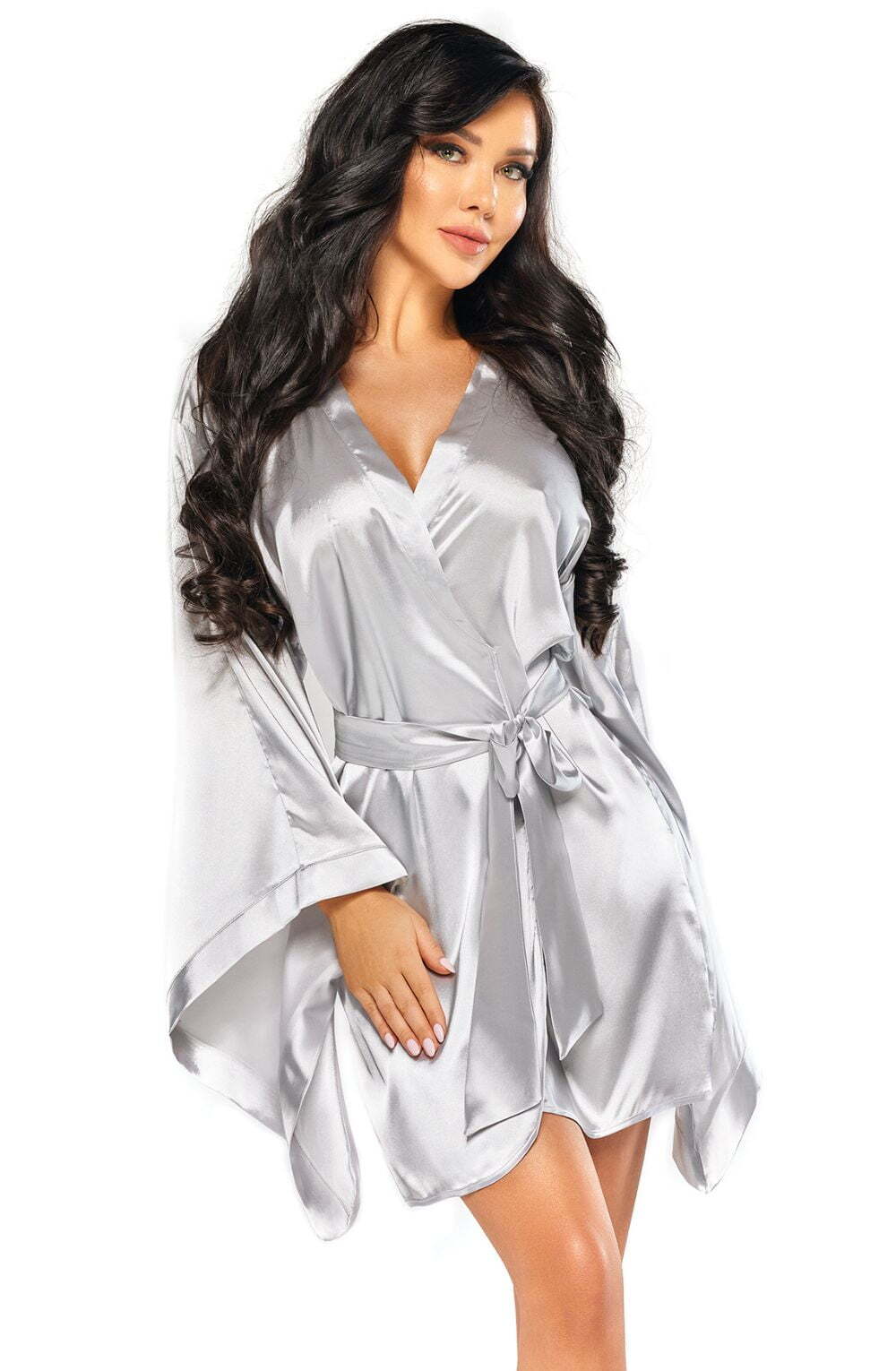 Nightwear SILVER / ONE SIZE (S-L) Beauty Night BN6665 Samira Peignoir Silver