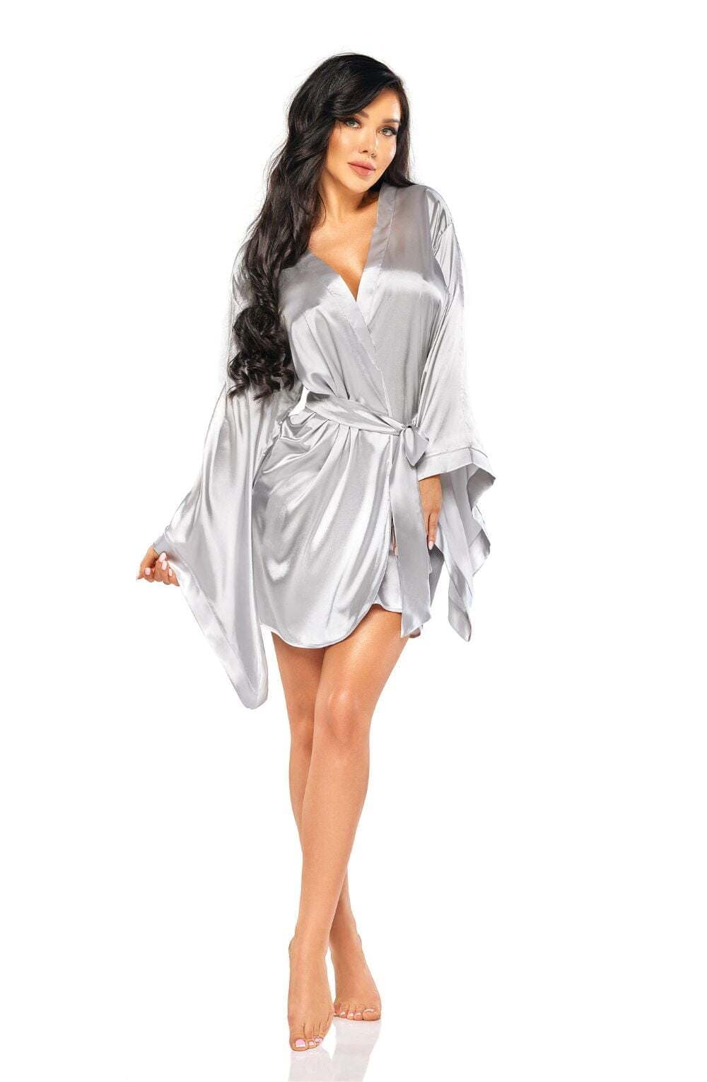 Nightwear SILVER / ONE SIZE (S-L) Beauty Night BN6665 Samira Peignoir Silver