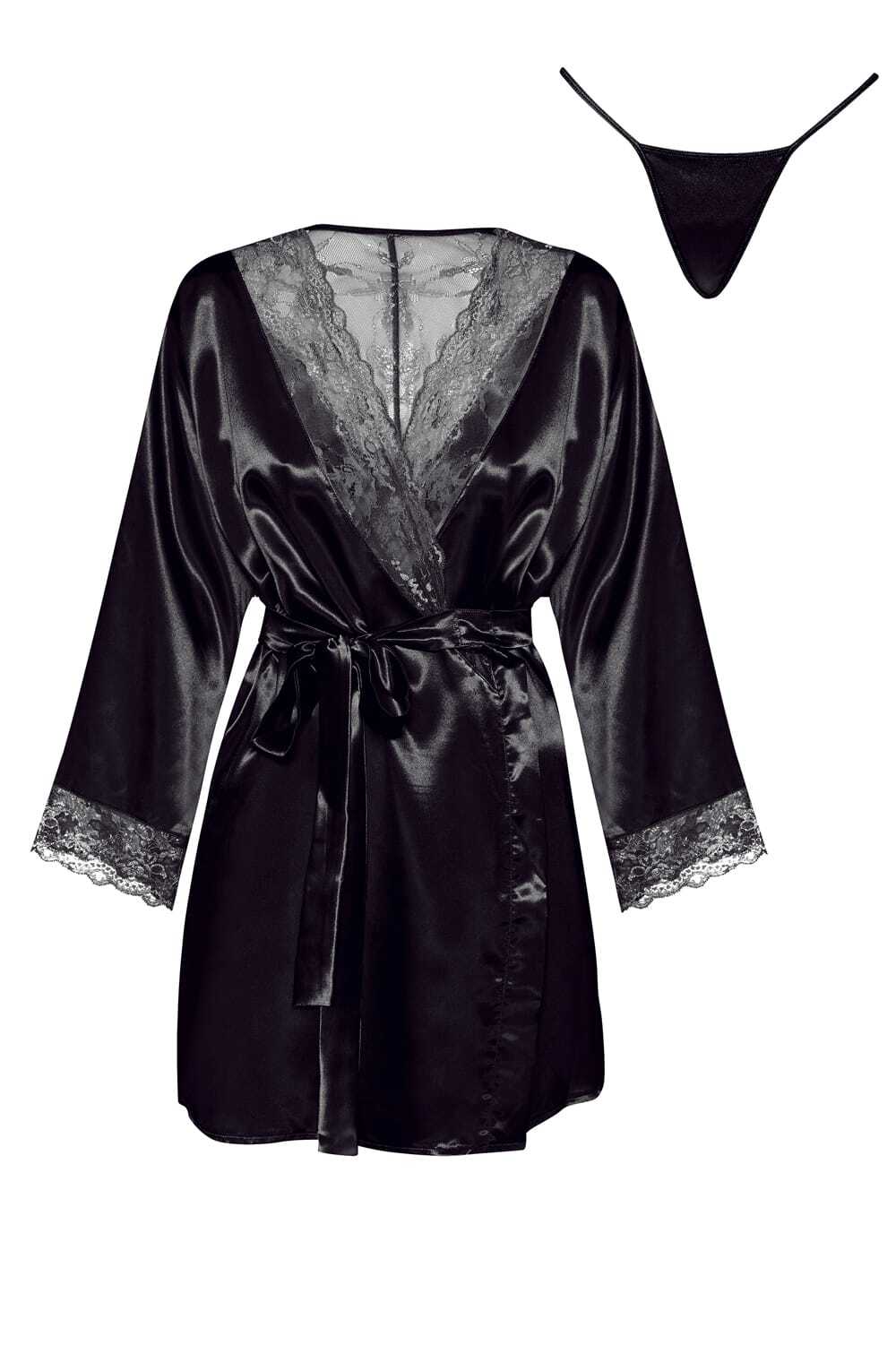 Nightwear BLACK / ONE SIZE (S-L) Beauty Night BN6669 Sherie Peignoir Black