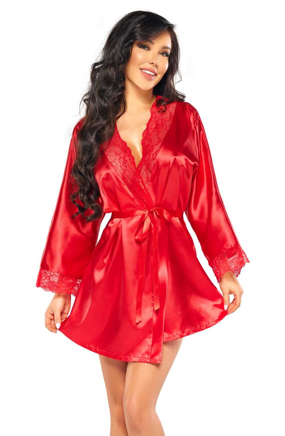 Nightwear RED / ONE SIZE (S-L) Beauty Night BN6670 Sherie Peignoir Red