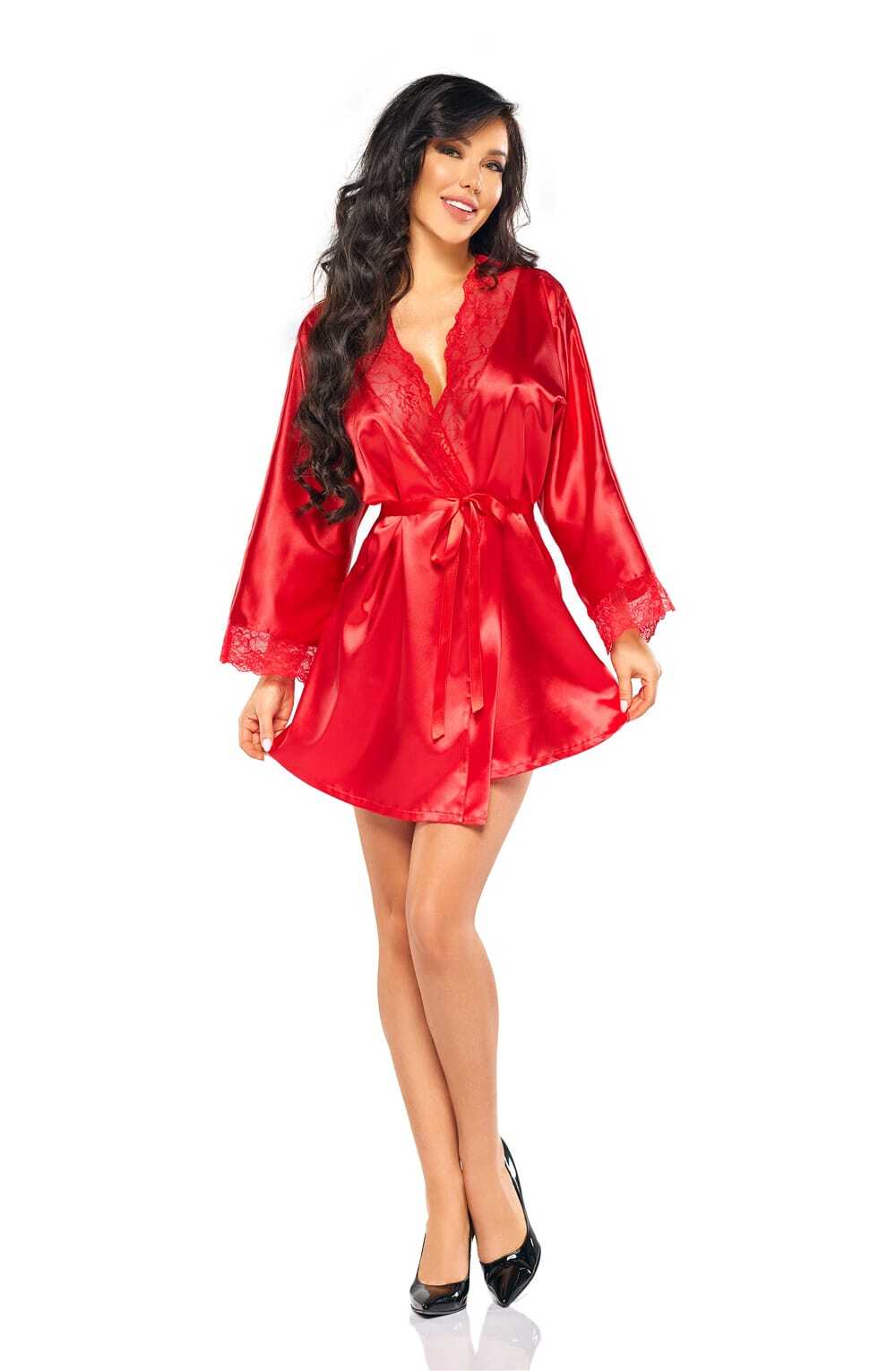 Nightwear RED / ONE SIZE (S-L) Beauty Night BN6670 Sherie Peignoir Red
