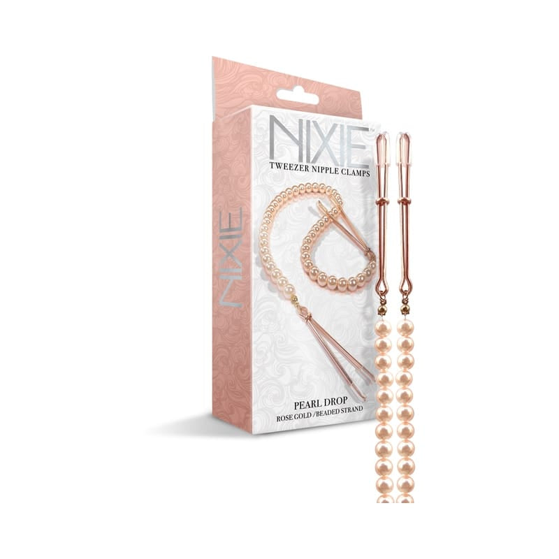 NIPPLE CLAMPS AND TWEEZERS Nixie Adjust Tweezer Clips W/Pearl Ro/Go