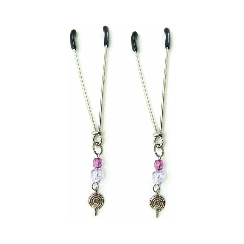 NIPPLE CLAMPS AND TWEEZERS Sex Kitten Clamps Purple Swirls