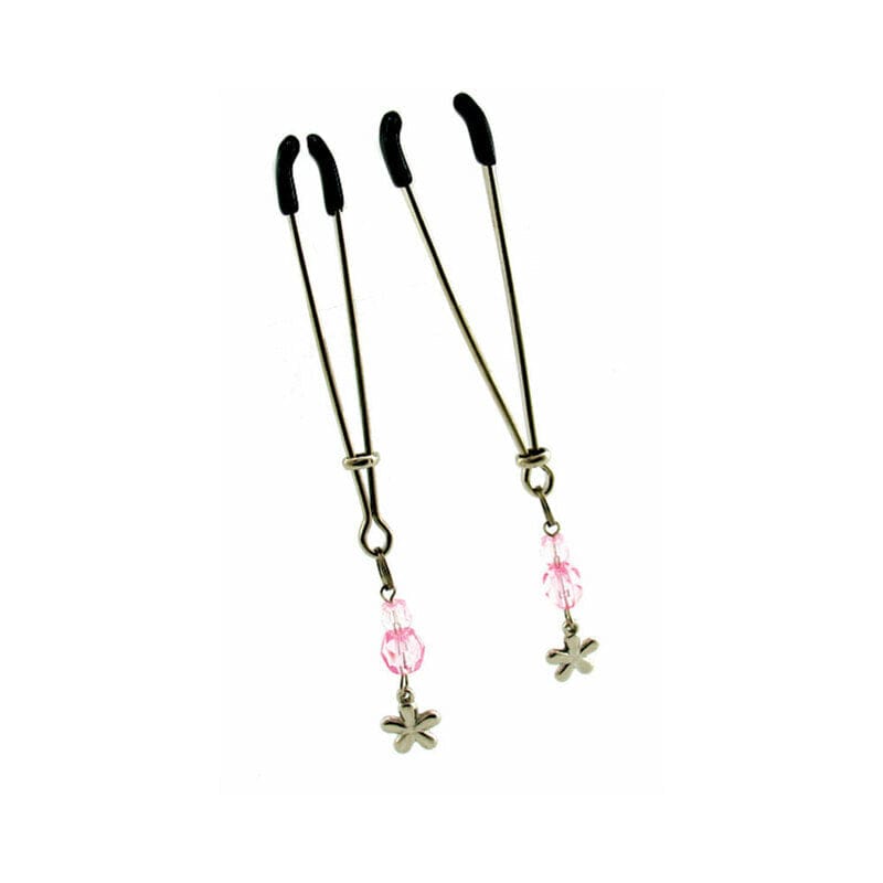 NIPPLE CLAMPS AND TWEEZERS Sex Kitten Tweezer Clamps Pink Flower
