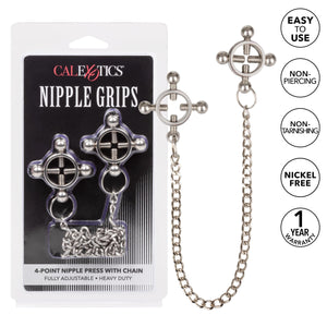 Nipple Clamps Non-Vibrating Nipple Grips 4-Point Nipple Press With Chain